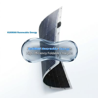 Painel solar flexível bifacial flexível de 360 graus 200W IP68 impermeável com fibra de carbono