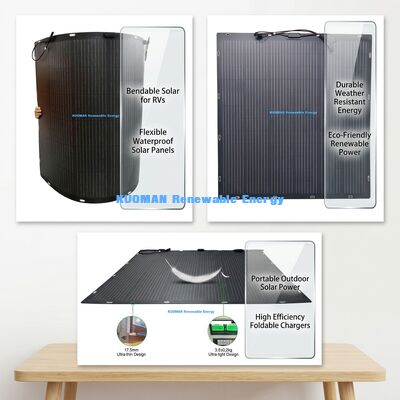 Painel Solar Flexível Dobrável à Prova d'Água IP68 de 100W e 360° para Telhados e Barcos com Certificação FCC