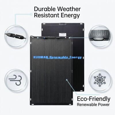 Painel solar monocristalino flexível de 50W com suporte adesivo fácil para aventuras ao ar livre