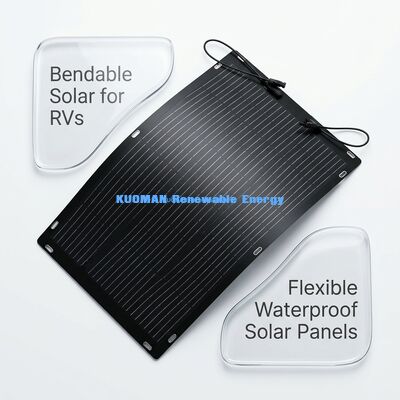 Painel Solar ETFE Flexível de 100W Leve para Viagens de RV e Aventuras ao Ar Livre
