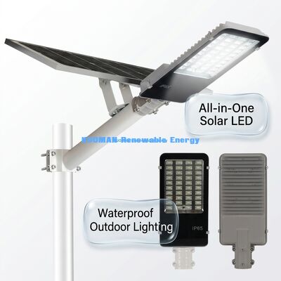 Luz de Rua Solar LED à Prova d'Água IP65 100-500W Personalizável com CCT de 2700-6000K para Iluminação de Jardim e Estrada