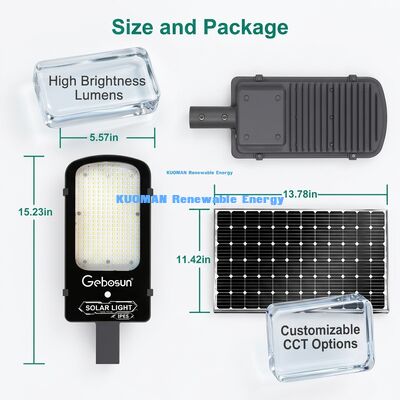 Luz de Rua Solar à Prova d'Água IP65 de 300W com Modo de Detecção de Movimento e Painel Solar para Ruas Urbanas