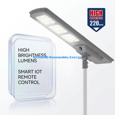 All In One LED Solar Street Light 220lm/W IP65 à prova d'água com 2-3 dias chuvosos Backup para iluminação de estrada e jardim