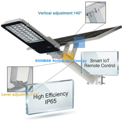 Luz de Rua Solar LED à Prova d'Água IP65 100-500W Personalizável com CCT de 2700-6000K para Iluminação de Jardim e Estrada