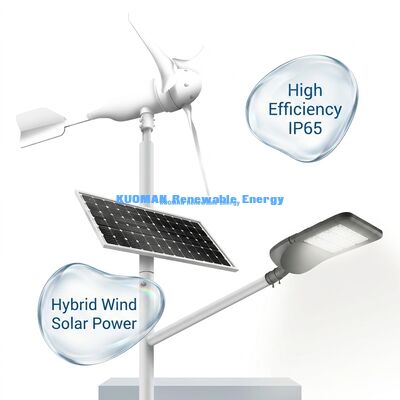 Solar Wind Hybrid LED Street Light IP65 Impermeável com 12 horas * 365 dias Tempo de Trabalho e 100W 150W 200W Opções de Potência