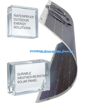 Painel solar flexível bifacial flexível de 360 graus 200W IP68 impermeável com fibra de carbono