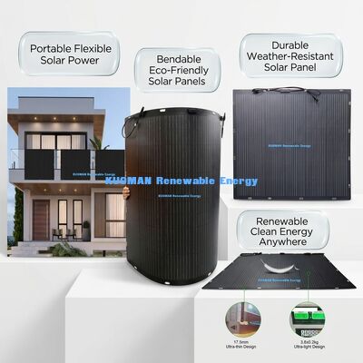 Painel Solar Flexível Dobrável à Prova d'Água IP68 de 100W e 360° para Telhados e Barcos com Certificação FCC