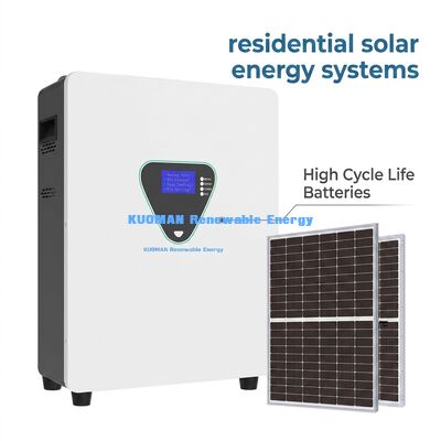 Bateria de armazenamento de energia solar LiFePO4 montada na parede com 6000 ciclos e 25,6/51,2 V para backup doméstico