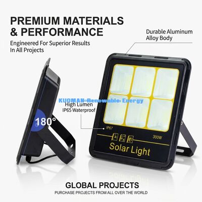 Holofote Solar à Prova d'Água IP65 de 200W-400W com LED de Alto Lúmen de 15000LM Holofote Solar para Jardim