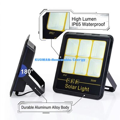 300W LED Solar Flood Light IP65 Impermeável 15000LM Alto Lumen com Corpo de Liga de Alumínio para Iluminação Externa