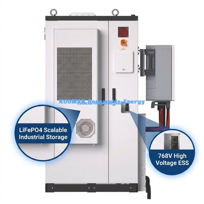 Bateria ESS de armazenamento de energia comercial com capacidade de 215 KWh para barbear o pico e proteção IP65