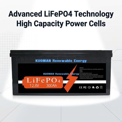 Bateria de lítio personalizada de 12V 300Ah com energia de 3840Wh e ciclo de vida de 8000 para armazenamento de energia