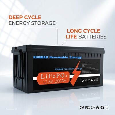 Bateria de ciclo profundo LiFePO4 de 12V 200Ah com 8000 ciclos e garantia de 10 anos para armazenamento de energia