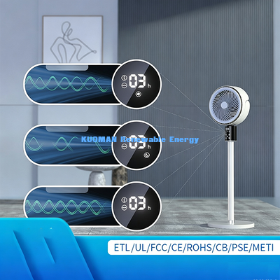 Modo de sono de baixo ruído ventilador de circulação de ar de pé, oscilação 3D de sala inteira ventilador de chão remoto
