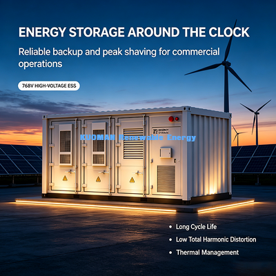 Container de armazenamento de energia de alta tensão escalável. Projetos globais de armazenamento de energia comercial.