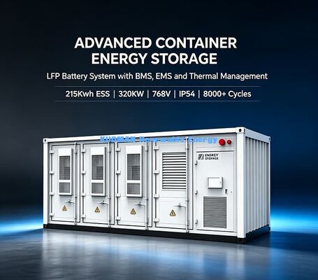 Recipiente externo de armazenamento de energia de bateria IP54 | Redução de pico para fábricas industriais