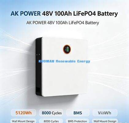 48V 100Ah Wall Mount Lithium Iron Phosphate Battery CE UN38.3 Certified Global Shipping