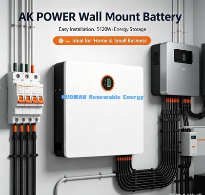 Bateria ultra fina de 14 cm LiFePO4 bateria 5.12kWh grau A CATL EVE células 10 anos de garantia