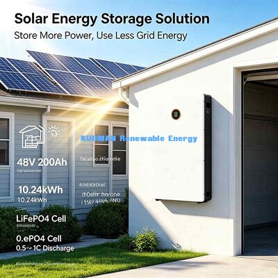 Carregamento multi-fonte LiFePO4 Powerwall 51.2 V 200Ah Bateria de carregamento da rede do gerador do painel solar