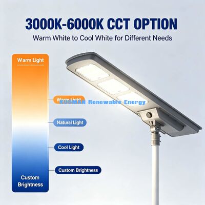 Luz de Rua Solar de Alta Eficiência 50W 220lm/W Lâmpada Solar Integrada à Prova d'Água IP65