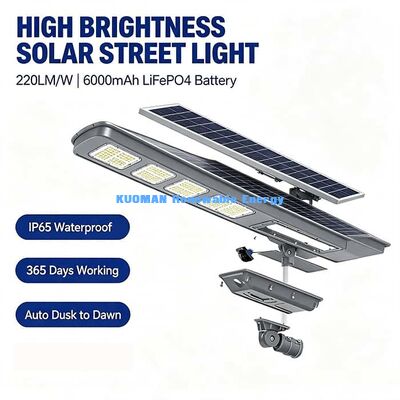 50W integrada luz solar de rua com lente UV-Proof, 3000K-6000K CCT luz solar para parque infantil