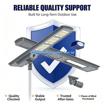 Luz de Rua Solar de Alta Eficiência 50W 220lm/W Lâmpada Solar Integrada à Prova d'Água IP65