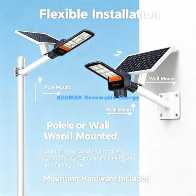 Luz de Rua Solar Super Brilhante 130lm/W Ângulo de Feixe Largo de 70°\*150°