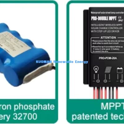 300-500 LED Solar Street Light IP65 Sensor de movimento à prova d'água