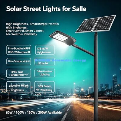 Parque Industrial Solar Street Light Parque de estacionamento Lâmpada solar LED exterior