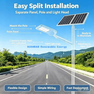 Luz solar de rua em alumínio anti-oxidação resistente a tempestades