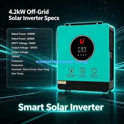 Inversor Híbrido Solar 4200VA 24V Controlador de Carga MPPT 120A PV Entrada Máxima 500V