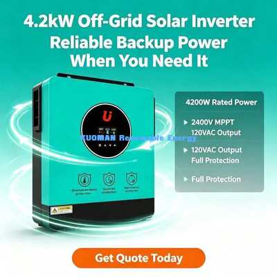 4200W MPPT Inverter híbrido solar 60-450VDC Input PV 120A Corrente de carregamento solar