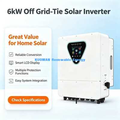 Inversor Solar Híbrido 6000W Função Paralela Máximo 6 Unidades para Uso Residencial