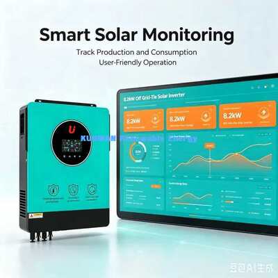 Inversor Solar Híbrido 8.2kW 48V Sistema de Energia Solar Residencial Conectado à Rede e Isolado