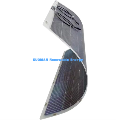Painel Solar Flexível Curvo de 50W, Kit Solar de Fibra de Carbono Anti-Microfissura para Overlanding e Energia Off-Grid