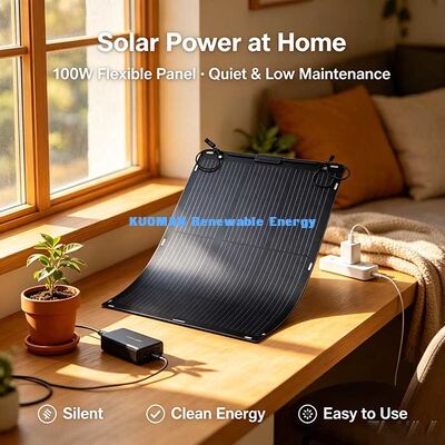 Painel Solar Flexível Ultra Fino de 105W 2KG, Módulo Solar Dobrável 360° para Motorhome, Iate e Camping