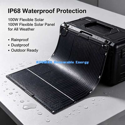 Painel Solar Flexível Preto PET de 105W, Módulo Solar de Alta Eficiência para Varanda, Camper e Overlanding