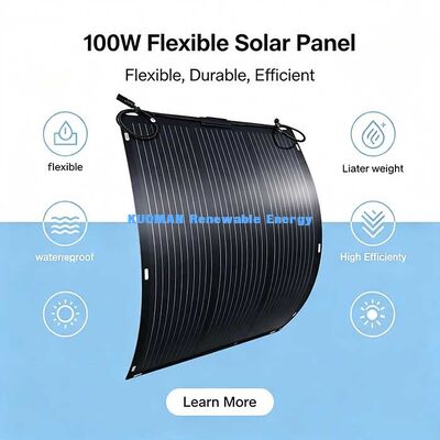 Painel solar flexível leve de 105 W, painel solar MC4 Plug-and-Play para projetos externos fora da rede