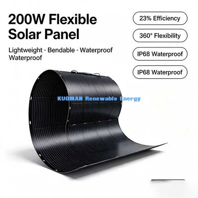 Painel Solar Flexível de 200W, Módulo Solar Dobrável de Alta Eficiência de 23% para Motorhome, Barco, Iate, Varanda, Energia Off-Grid