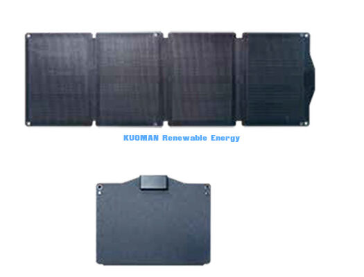 Painel solar dobrável à prova d'água de 50 W, carregador de corrente contínua USB-C para viagens de mochila