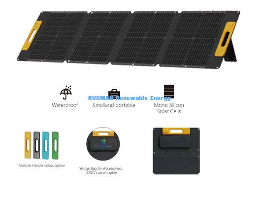 Painel solar dobrável leve de 120W, carregador solar à prova de salpicos fora da rede para viagens de van-life e praia