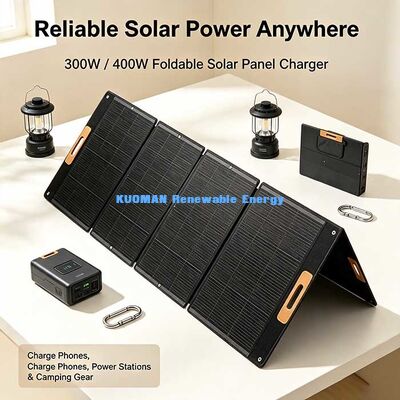 Painel Solar Dobrável e Portátil de 300W Leve, Carregador Solar Portátil para Exterior para Caminhadas e Acampamentos