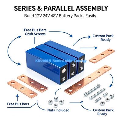 Célula de Bateria LiFePO4 Prismática CATL de 3,2V 100Ah, Barras de Conexão Gratuitas, Célula de Lítio para Fabricação de Pacotes de Bateria de 12V 24V 48V