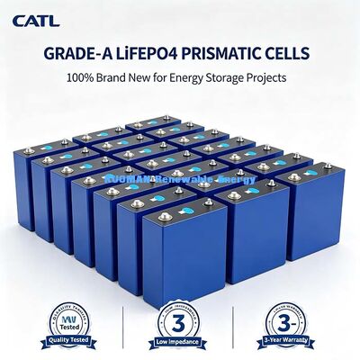 Célula Prismática de Lítio-Íon Lifepo4 de 3.2V 100Ah, Terminais Positivo-Negativo Completos, Célula de Bateria para Armazenamento de Energia Solar