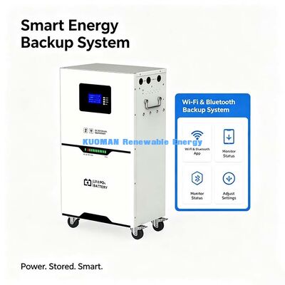 Bateria Solar LiFePO4 de 51.2V 100Ah, Vida Útil de 6000 Ciclos para Backup Residencial