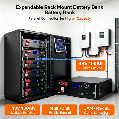 Bateria de Fosfato de Ferro e Lítio de 3U para Montagem em Rack com CAN RS485 para Uso em Gabinete de Inversores Solares Híbridos