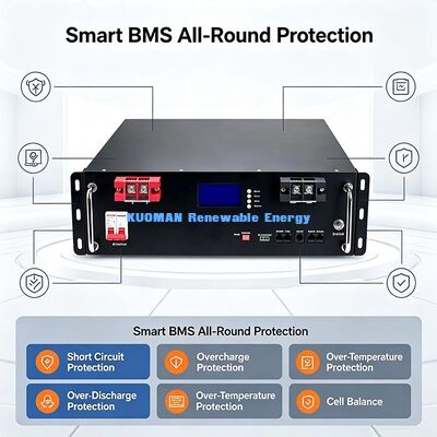 Bateria Solar para Montagem em Rack 51.2V 100Ah CE UN38.3 Certificada Frete Global Atacado