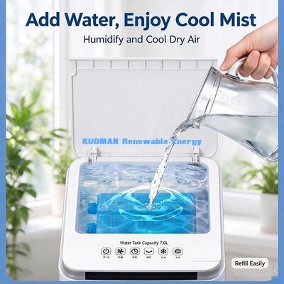 Remote Control Evaporative Air Cooler, 80W Low Power Water Cooler Fan, 3 Wind Modes for Indoor Use